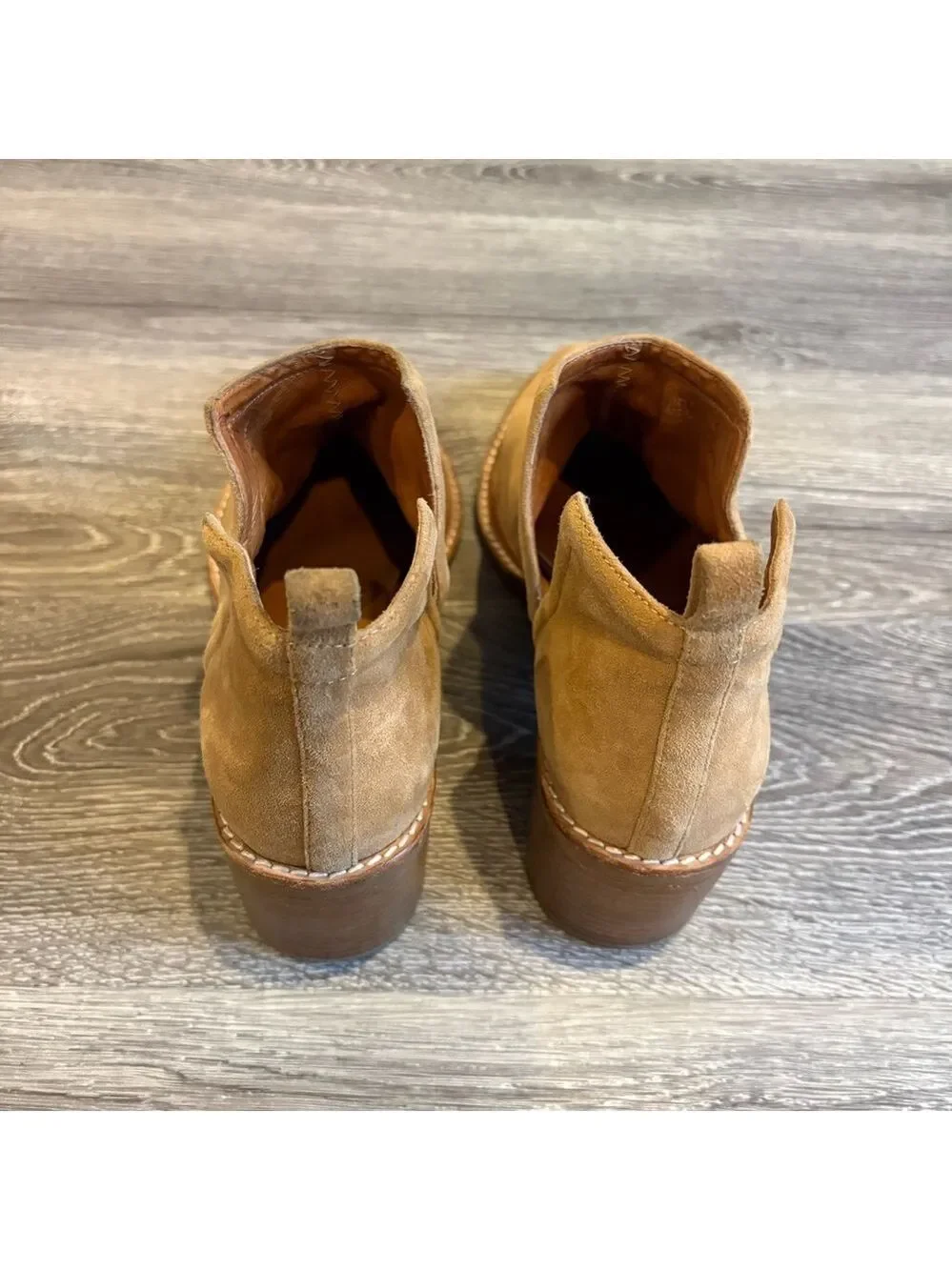 Jeffrey Campbell Fontana Tan Suede Chelsea Ankle Boots Size 10
